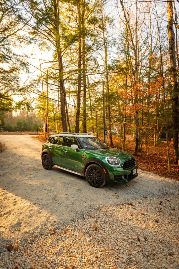 Serene Green Mini Car Wallpaper in Golden Forest Setting
