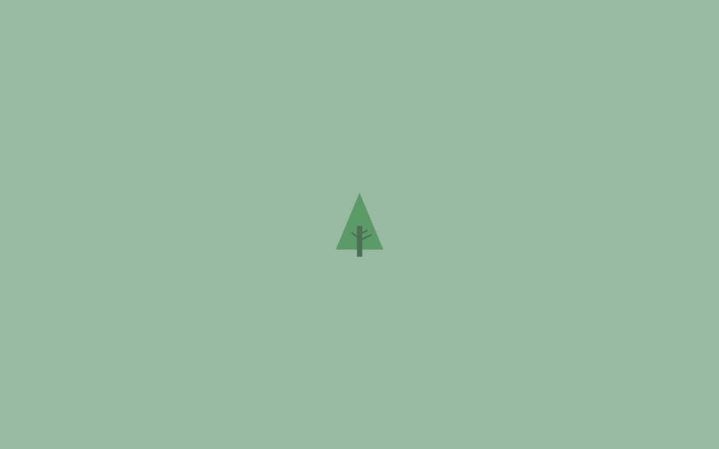 Serene Green Minimalist Wallpaper with Simple Tree Design