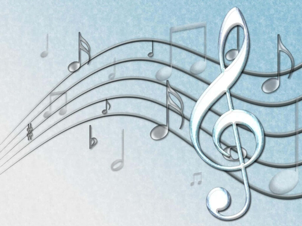 Serene Grey Music Notes Wallpaper Background for Music Lovers
