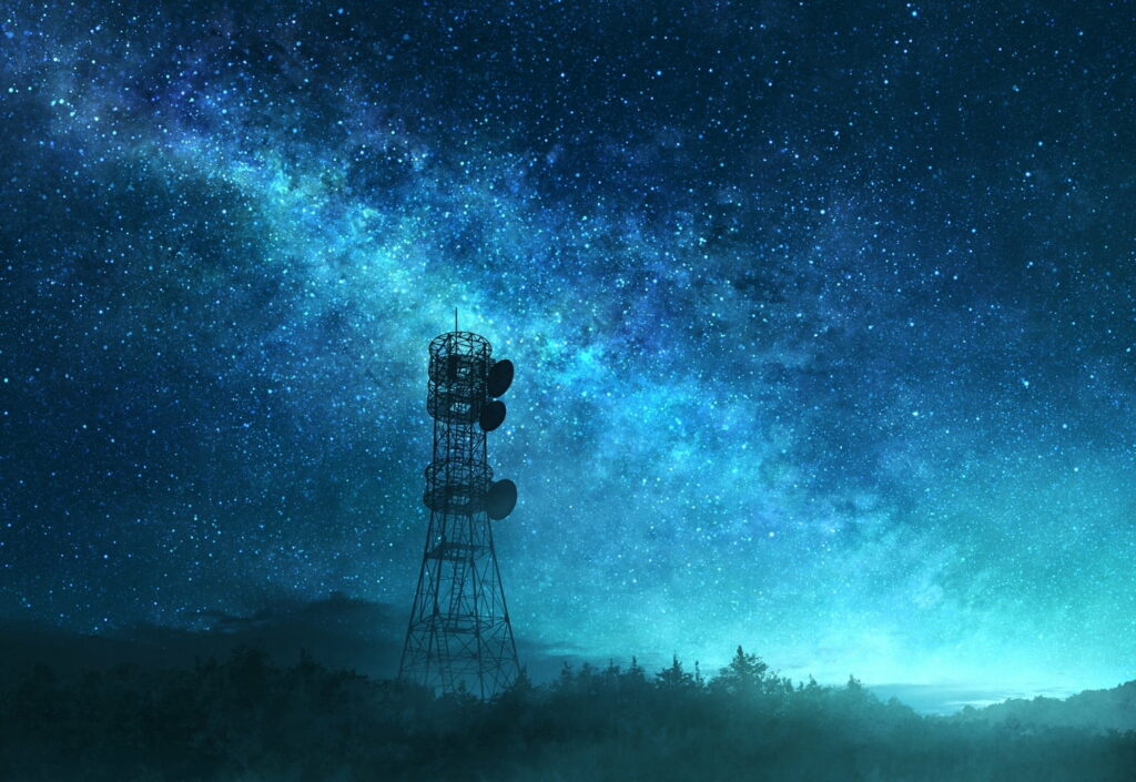 Serene Anime Landscape HD Wallpaper: Starry Night & Cosmic Beauty