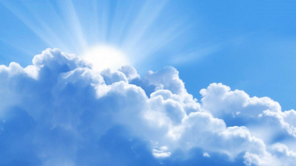 Serene Blue Sky & Golden Sun: HD Background Wallpaper