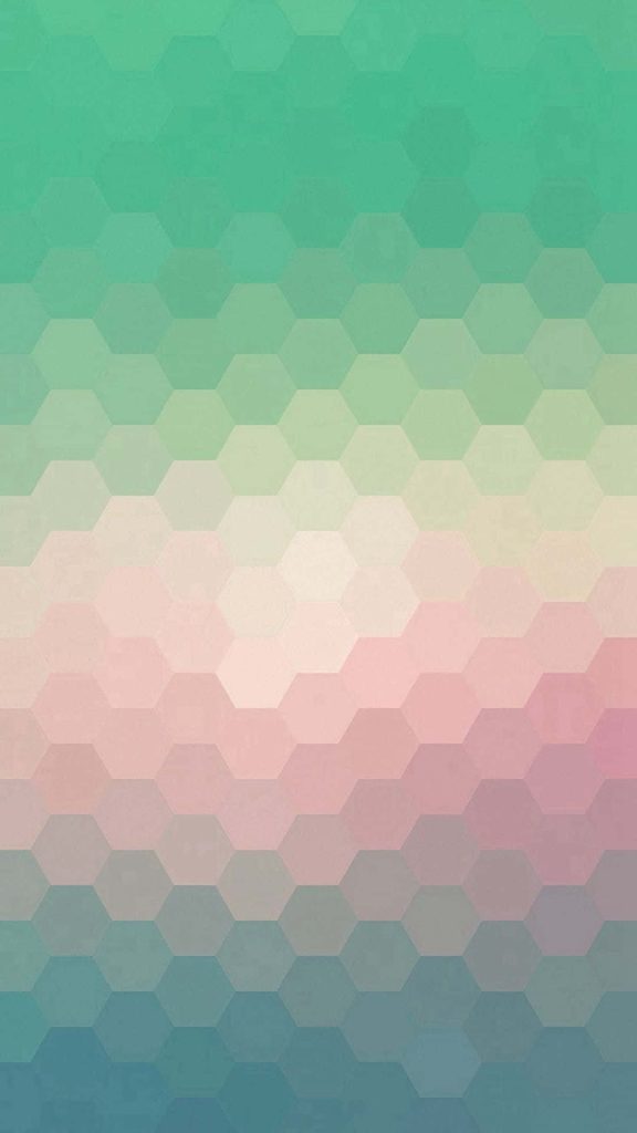 Hexagon wallpaper for iPhone with soft pastel teal green pink blue gradient geometric pattern