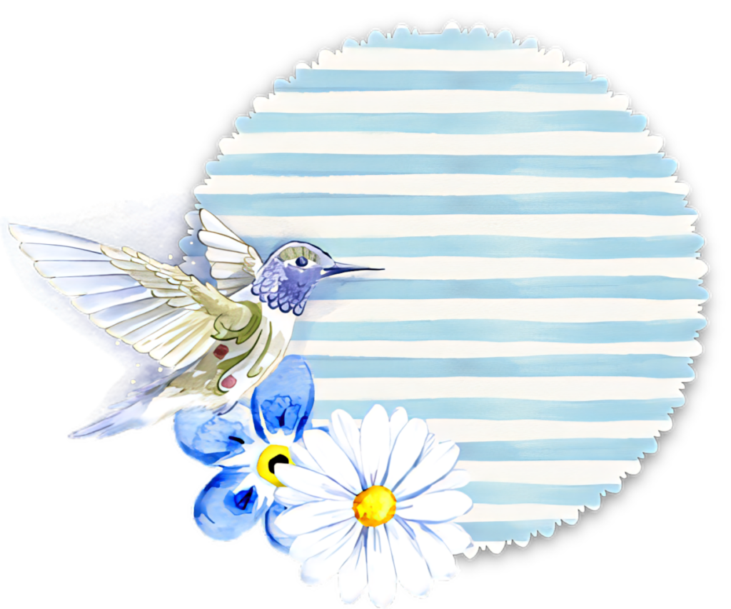 Serene Watercolor Hummingbird & Daisy Wallpaper Background Art