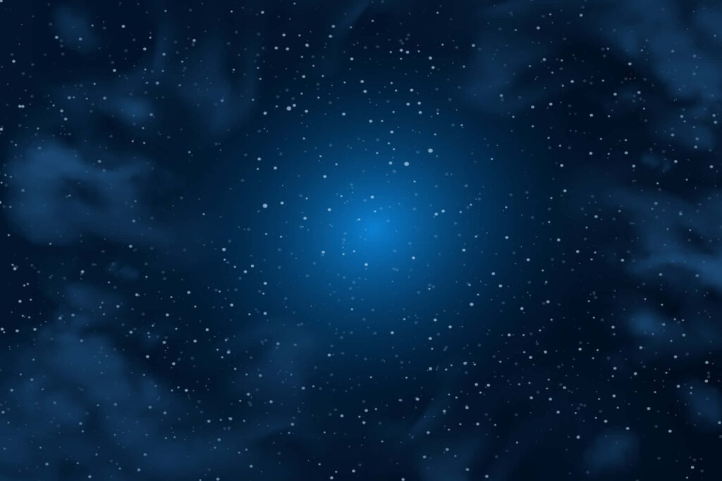 Serene intergalactic animated wallpaper featuring mesmerizing stars and calming blue cosmic glow.