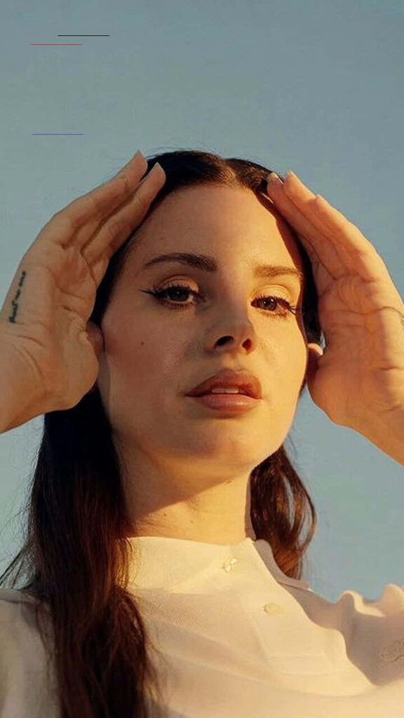 “Serene Lana Del Rey Portrait in Golden Hour - Ethereal Wallpaper”