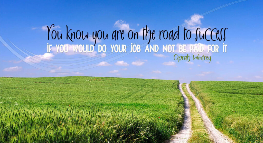 Serene Landscape Wallpaper: Inspiring Oprah Winfrey Quote on Success