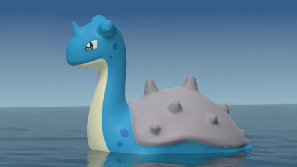 Serene Lapras Swimming in Calm Blue Waters - Animated Wallpaper