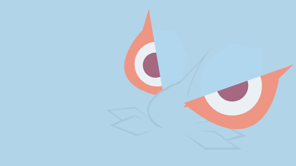 Serene Minimalist Masquerain HD Wallpaper with Eye Patterns