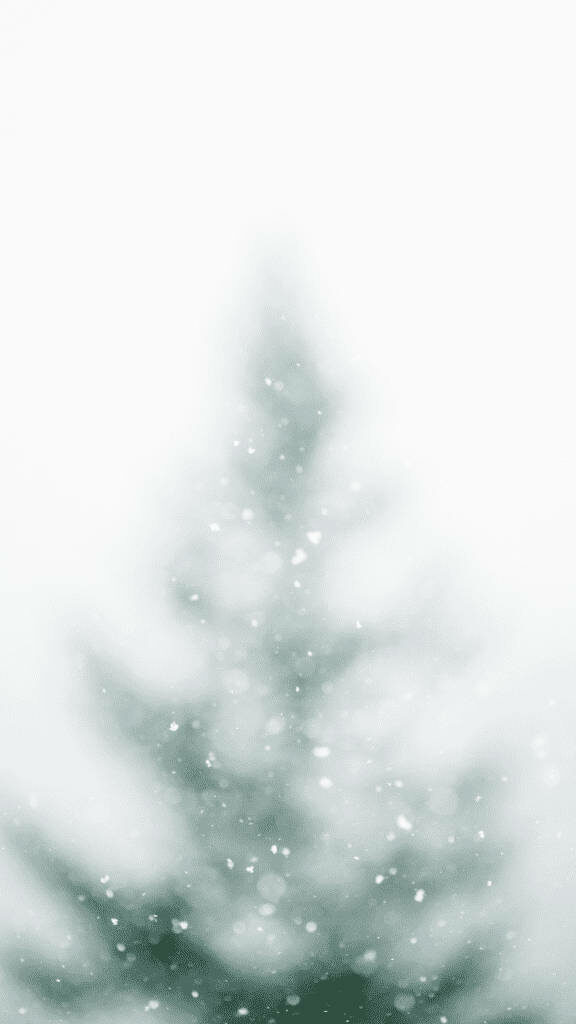 Serene Minimalist Christmas Tree Wallpaper with Falling Snowflakes