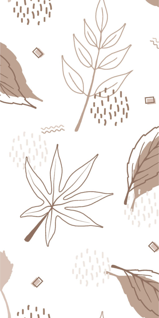 Serene Minimalist Maple Leaf Wallpaper for iPhone - Neutral Tones