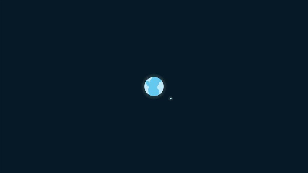 Serene Minimalist Wallpaper: Blue Sphere on Dark Background