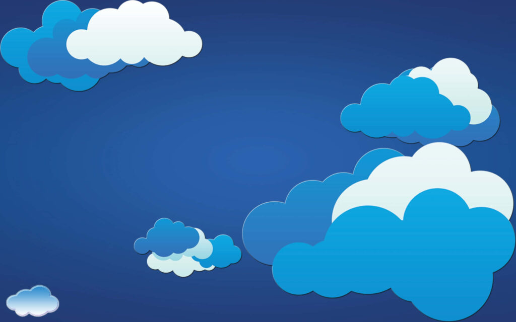 Tranquil Deep Blue Sky Wallpaper with Clouds - Peaceful Background