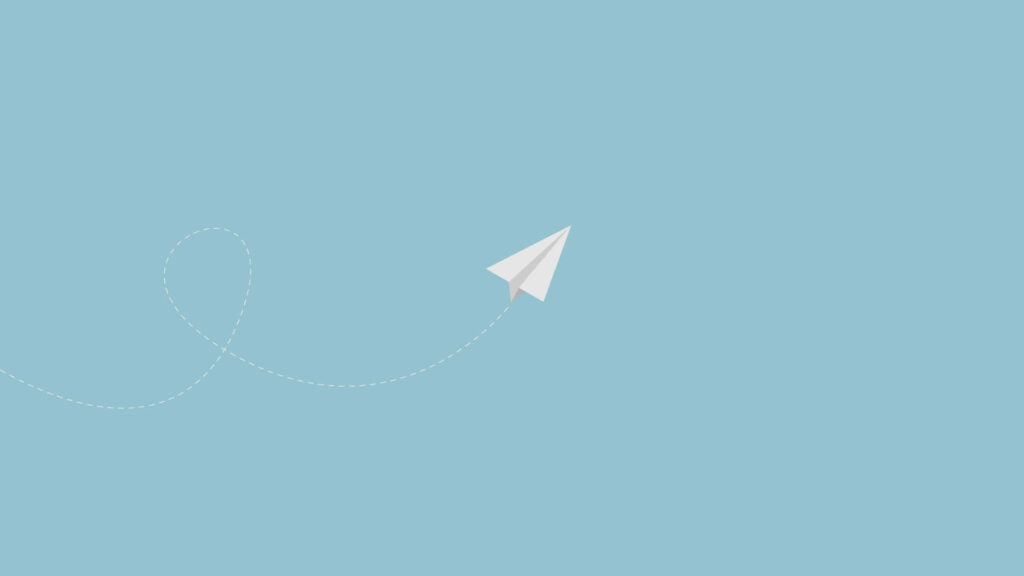 Pastel Blue Wallpaper with Paper Airplane - Serene Background Art