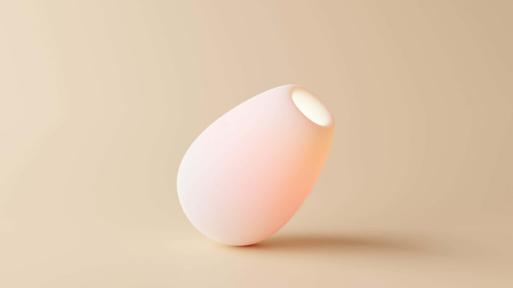Serene Minimalist Wallpaper: Soft Ovoid Shape on Beige Background
