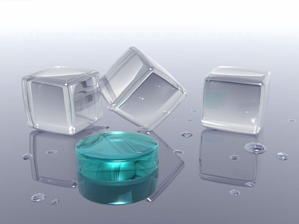 Serene Minimalist Glass Cubes & Turquoise Disc Wallpaper - 1600x1200