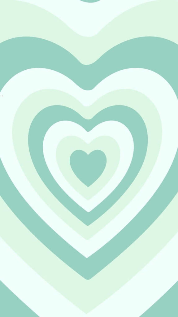 Mint Green Heart Shapes Wallpaper: Love, Unity & Friendship Design