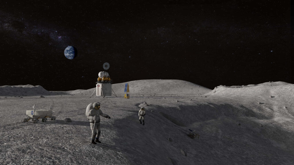 Serene NASA Astronauts on Moon: Stunning Space Wallpaper Background
