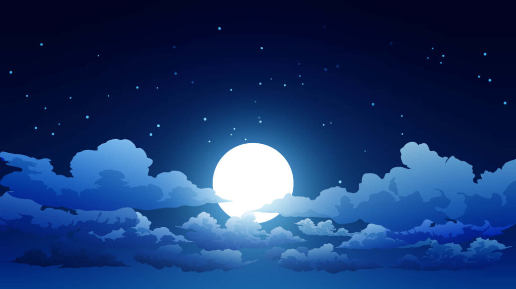Calm Moonlit Animation Wallpaper: Serene Night Sky & Spooky Clouds