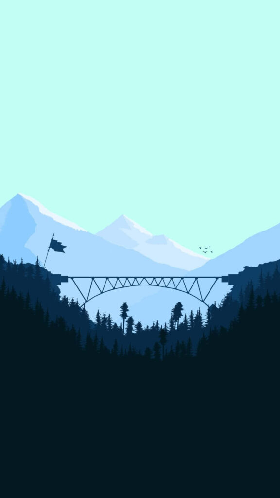 Minimalist Mountain Wallpaper: Serene Forest Valley for iPhone Background
