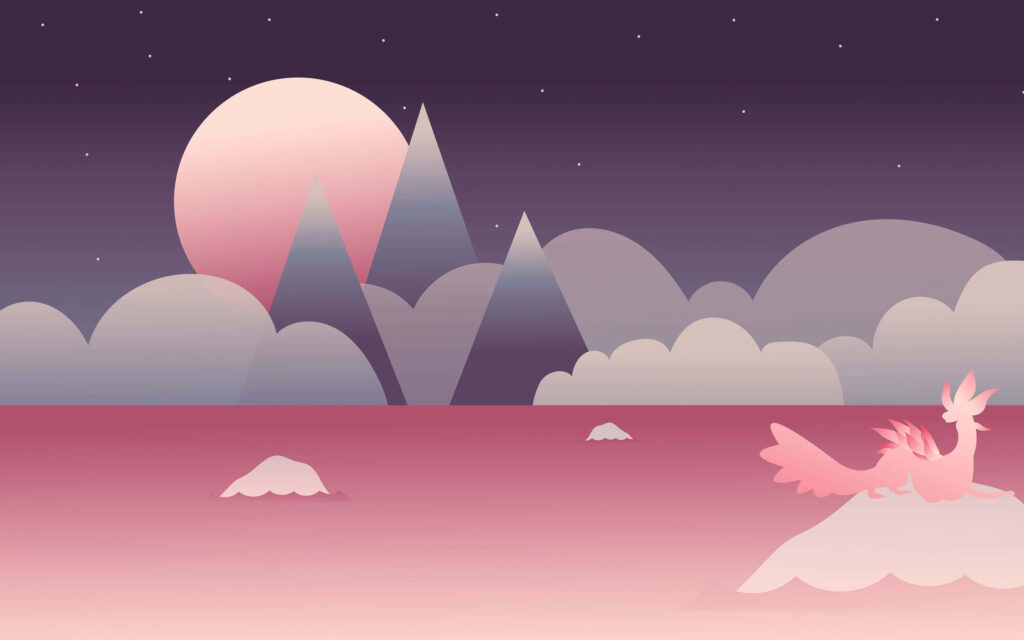 Serene Mountain Landscape Wallpaper: Starry Sky & Tranquil Nature