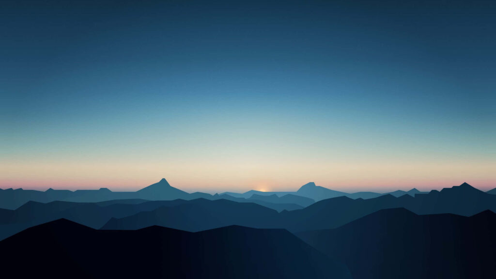 Serene Sunset Mountain Range Wallpaper for Tranquil Desktop Background