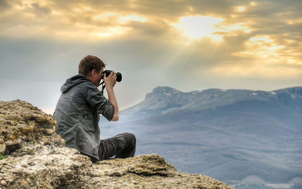 Stunning Sunset Mountain Landscape: Adventure Photography Highlight Wallpaper