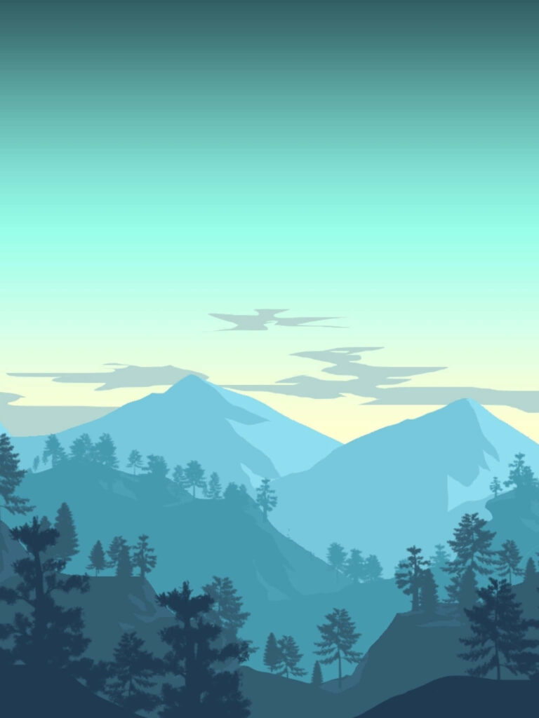Serene Mountain Wallpaper: Tranquil Landscape in Morning Light
