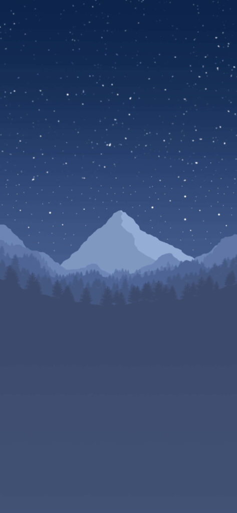 Serene Night Mountain Wallpaper - Tranquil Minimalist Design