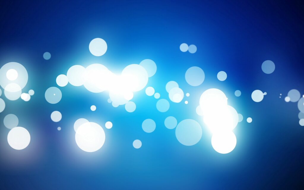 Serene Night Wallpaper: Glowing Orbs & Deep Blue Background