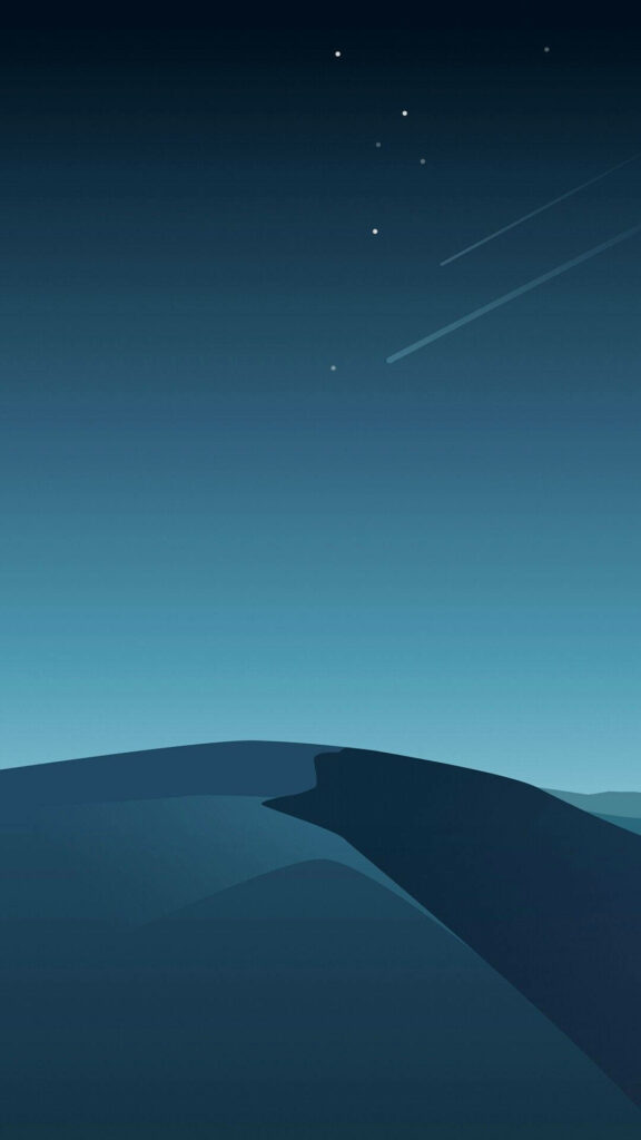 Serene Nightscape iPhone Wallpaper with Shooting Star Design