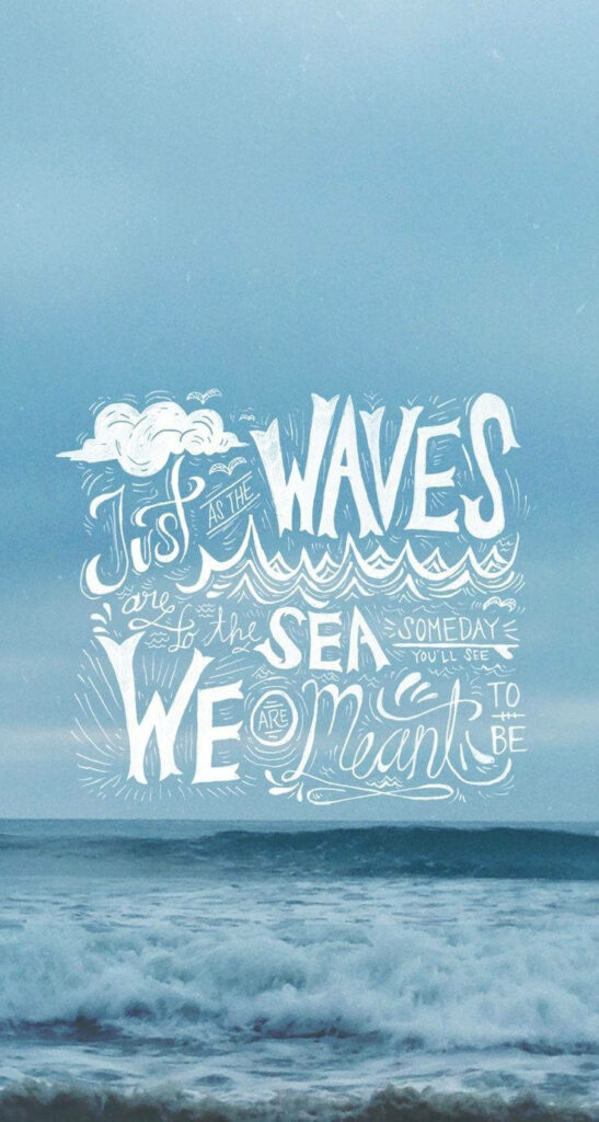 Serene Ocean iPhone Wallpaper with Inspiring Quote for Motivation