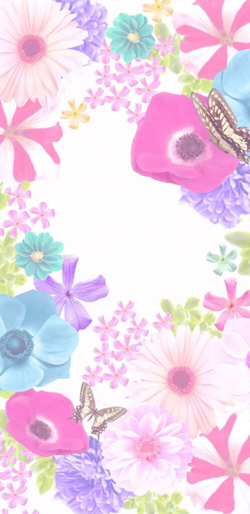 Pastel Flower Wallpaper: Soft, Serene Background with Butterflies