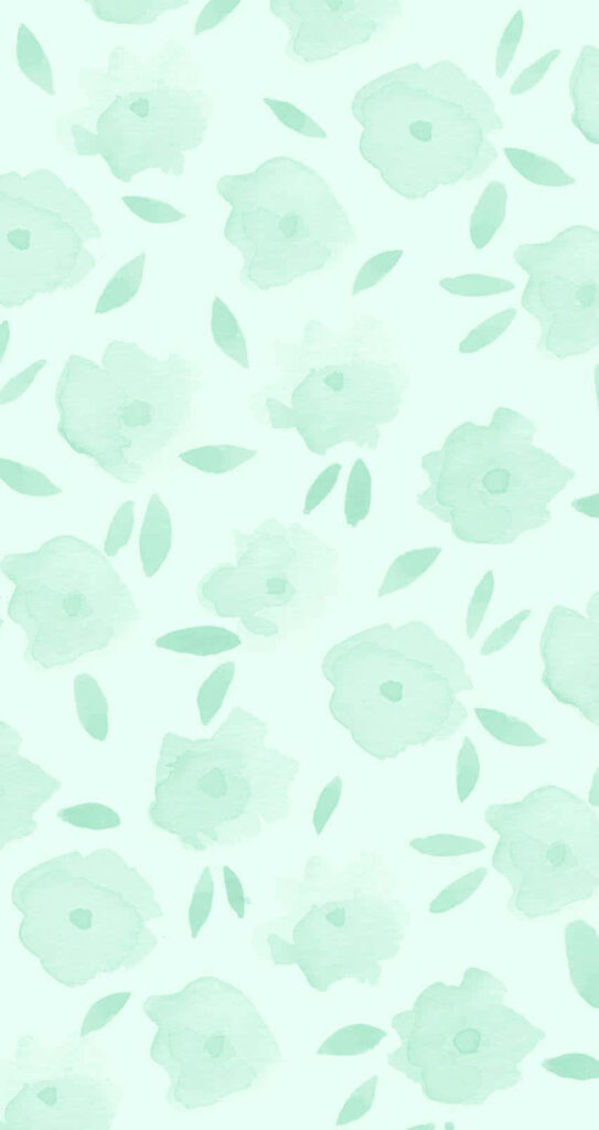 Serene Pastel Green Floral Background with Delicate Leaf Patterns Wallpaper