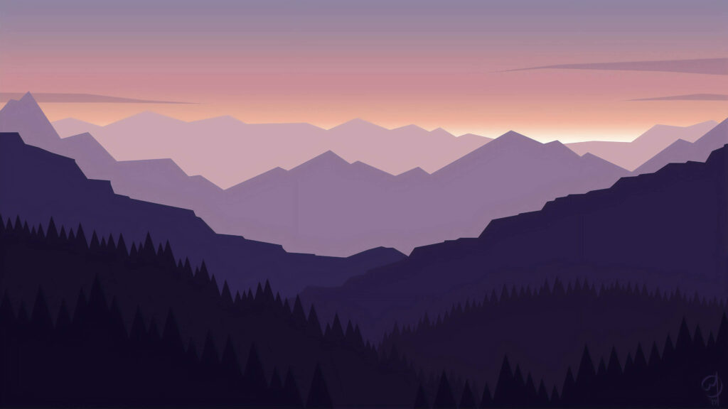 Serene Pastel Mountain Wallpaper: Minimalist Calming Background