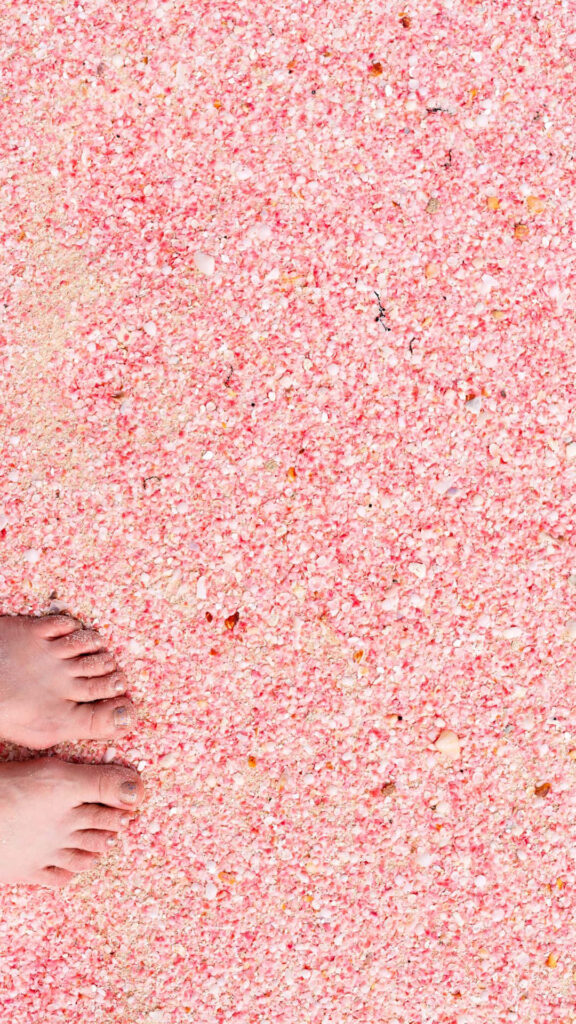 Serene Pink Sand Beach Wallpaper for Tranquil Backgrounds
