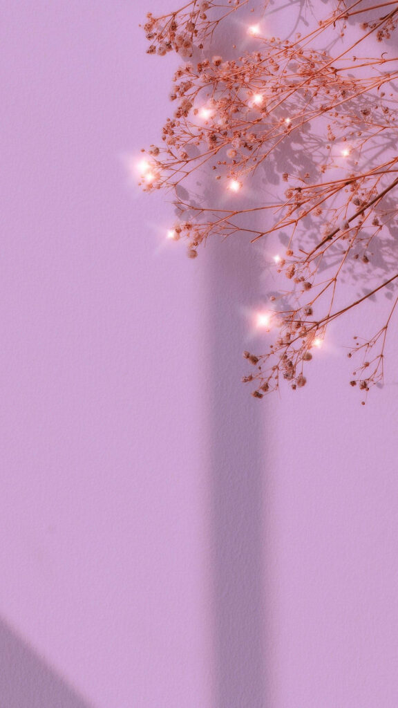 Delicate Floral Branches on Soft Pink Background - Serene Wallpaper