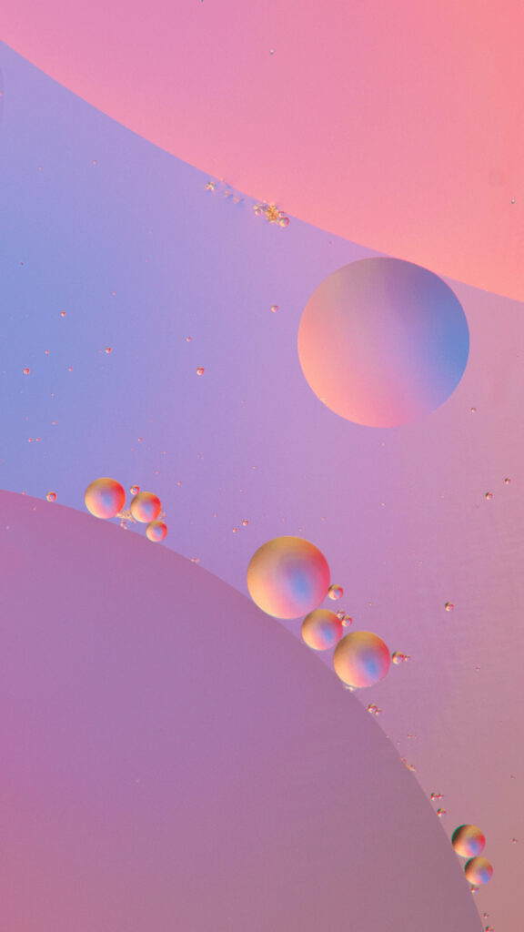 Serene Pink and Blue Overlapping Circles Abstract Wallpaper Background