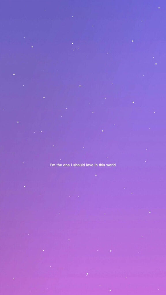 Minimalist Purple Starry Wallpaper: 'I'm the One I Should Love'