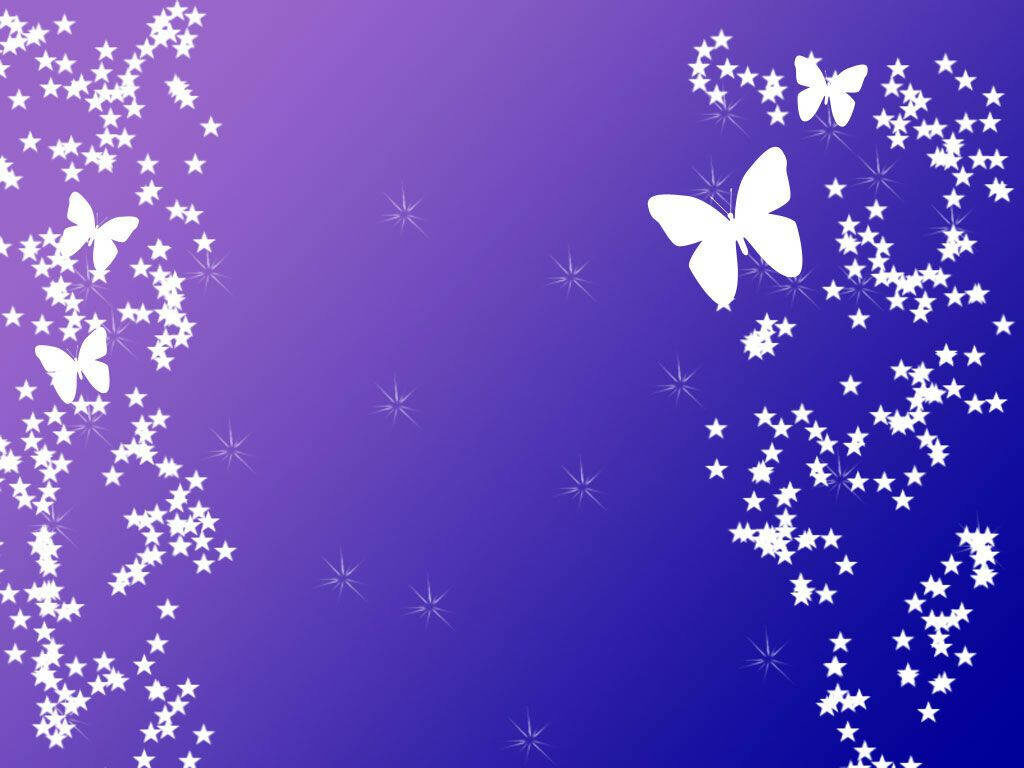 Whimsical Purple Gradient Wallpaper with Butterflies & Stars