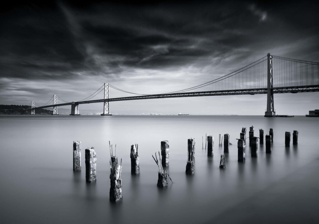 Tranquil Night View of San Francisco Bay Bridge - Serene Wallpaper