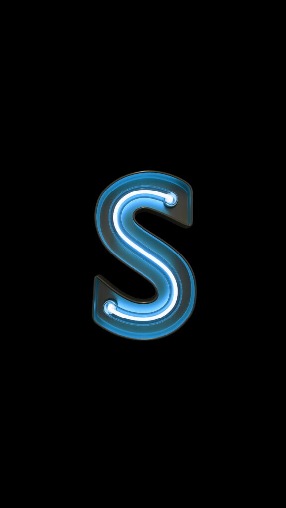 Sleek S: A High-Definition Phone Wallpaper with a Captivating Capital S in Black and Blue