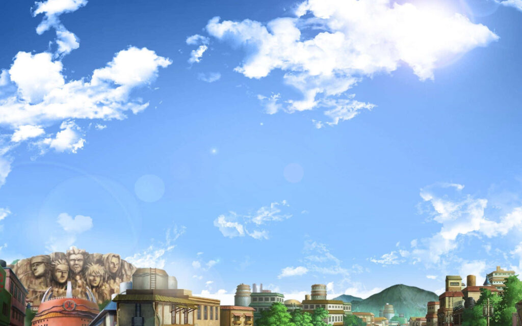 Enchanting Konoha: Revealing the Serene Mystique of Hidden Leaf Village through a Breathtaking Forest Backdrop Wallpaper