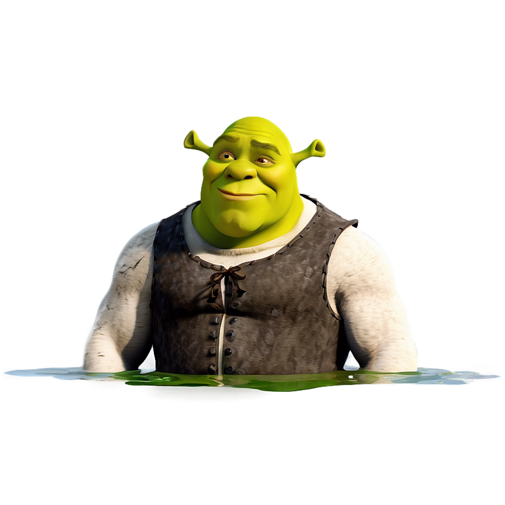 Shrek in Serene Swamp: Iconic Green Wallpaper Background