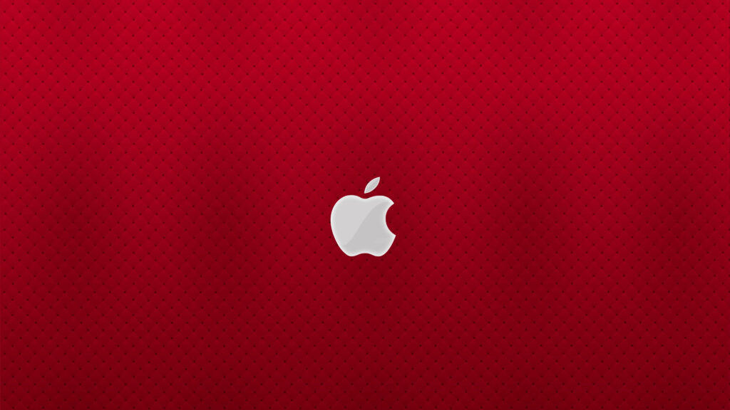 Stunning Apple Logo: A Sophisticated White Emblem on a Vivid Red Textured Canvas - Captivating 4k Ultra HD Wallpaper