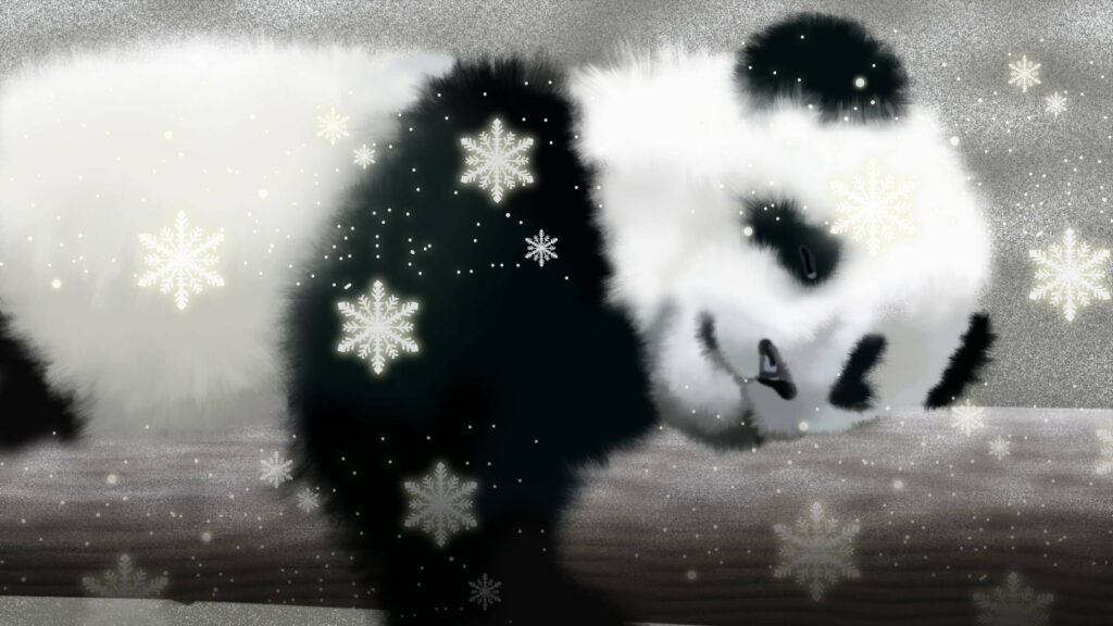 Cozy Bamboo Hideaway: A Pandamonium on Wood Wallpaper