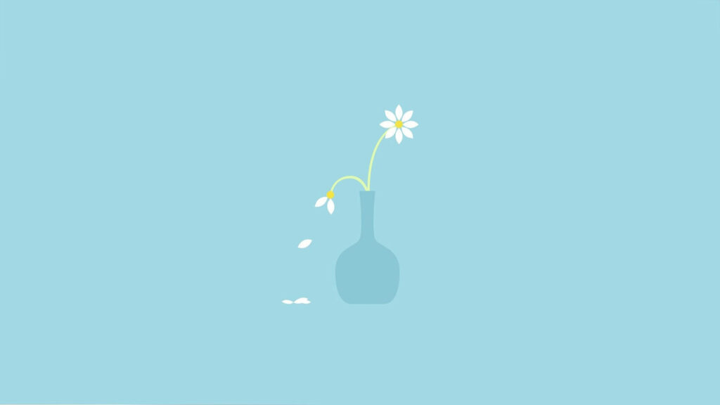 Delicate Serenity: A Lovely White Flowers Wallpaper with a Cute Touch