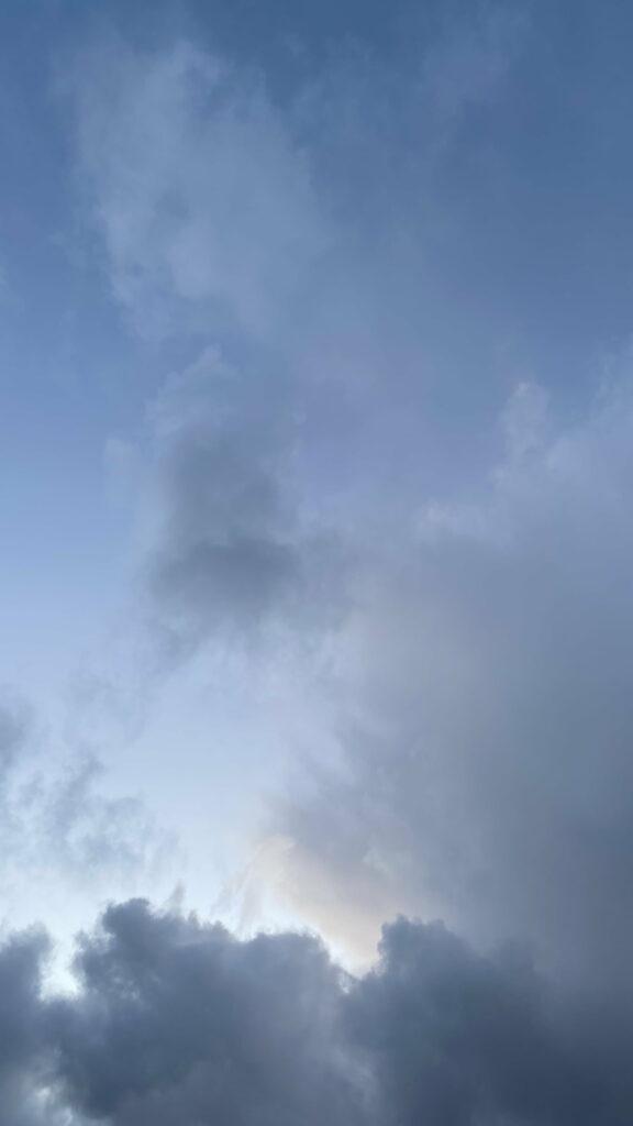 Serene Blue Sky with Fluffy Clouds - Peaceful HD Wallpaper Background