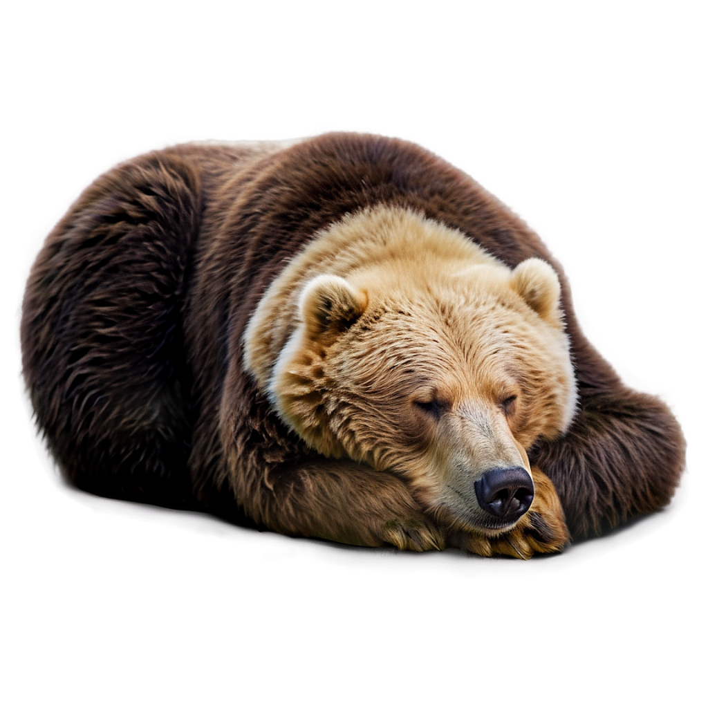 Serene Sleeping Bear Wallpaper: Plush Fur on Soft Blurred Background