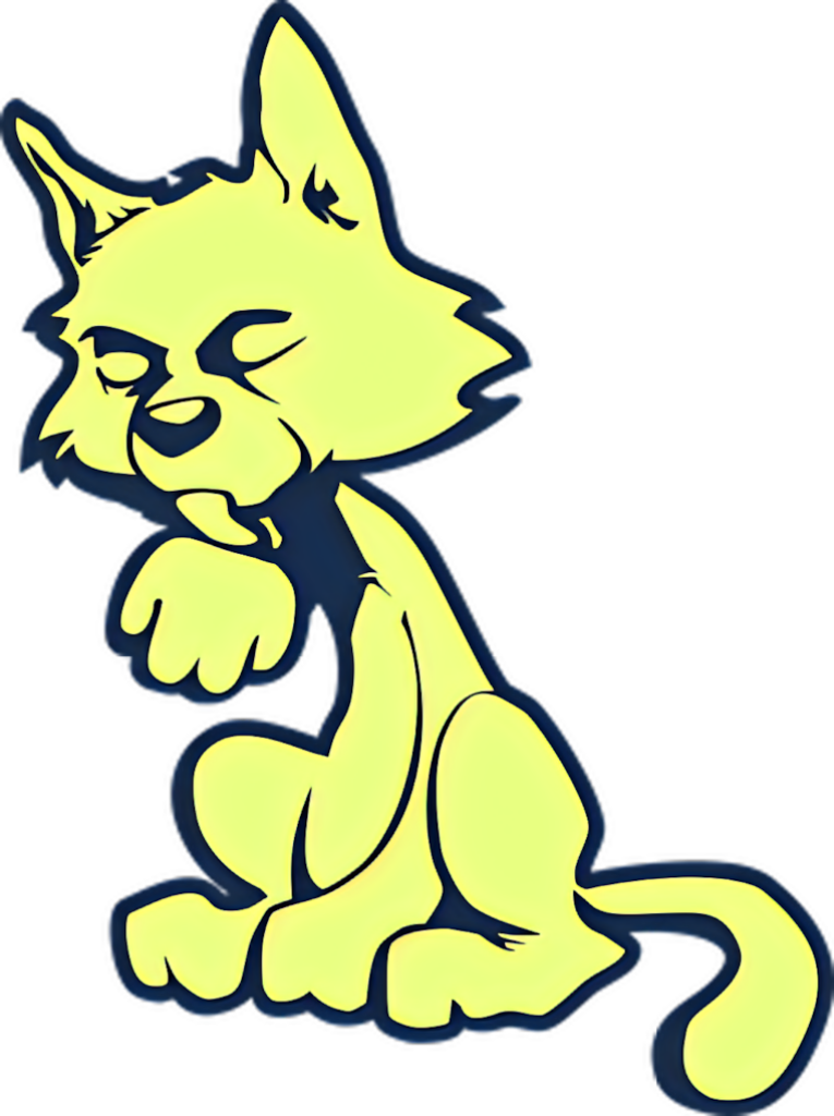 Sleepy Cat Cartoon Wallpaper: Serene and Peaceful Design