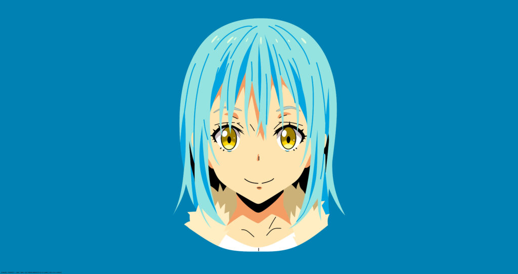 Smiling Brightly in Blue: The Digital Art of Rimuru Tempest Wallpaper